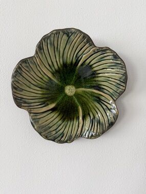 Handcrafted Green Floral Ceramic Wall Art